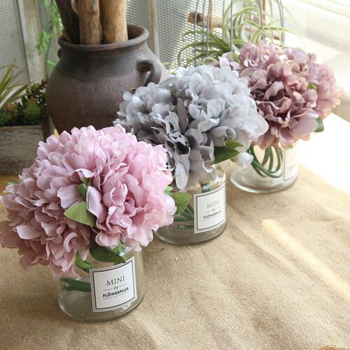 5pcs white artificial silk peony big flowers head for weddin