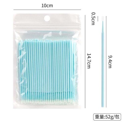 100PCS/Bag Eyelash Brushes Disposable Cotton Swab Micro Indi