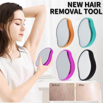 @.2PCS Physical Eraser Glass Hair Remover Painless Epilator
