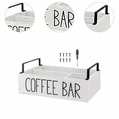 Coffee Station Organizer Wooden Coffee Bar Organizer for