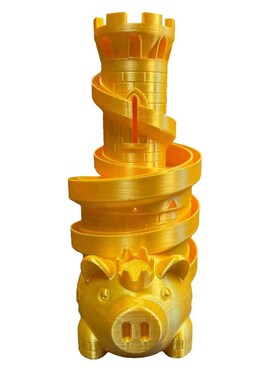 3D打印猪猪城堡储钱罐零钱罐男女小盆友创意旋转轨道2年新款