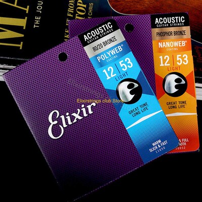Elixir Electric Guitar Strings Acoustic Coating Rope 80/20 P