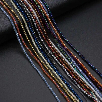 Natural Stone Beads Small Round Beads Mix Color Faceted Loos