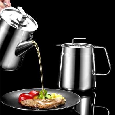 鸿俊达304不锈钢油壶家用带盖油壶储油罐储油器厨房多功能油罐