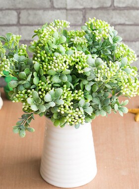 7 Branches green artificial berry flowers bouquet artificial