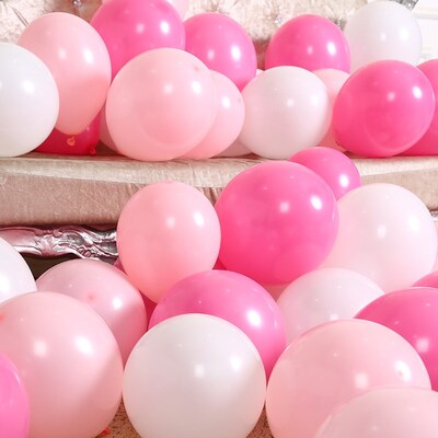 Balloon balloons decorate the scene set  the birthday party