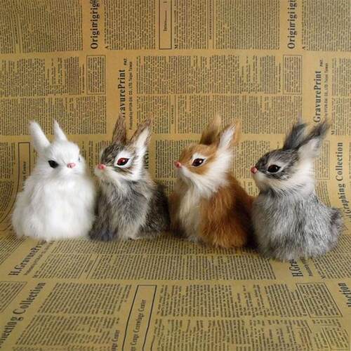 Simulation Rabbit Owl Cat Fox Ornament Furs Squatting Model