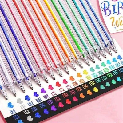 Glitter Gel Pen Set Colored Pens Set Students Marking