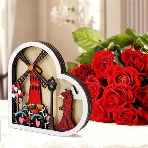 Valentines Day Wooden Table Centerpiece Windmill/Ferris