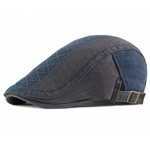 Spring Summer Patchwork Newsboy Caps Men Cotton Flat Peaked