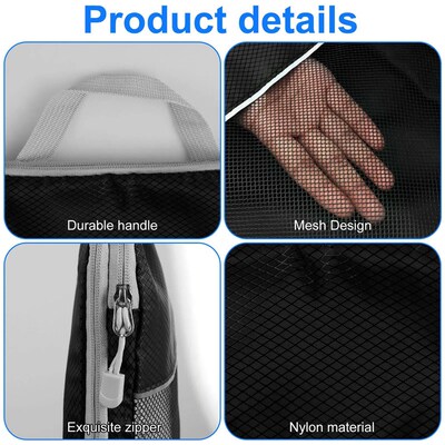 6Pcs Set Travel Bag Compression Packing Cubes Lightweight Du