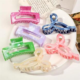Ponytail Acrylic Hair Claw Grab Bow Large Hair Clip Geometri