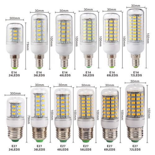 E27 E14 LED Corn Bulb 24 36 48 56 69 72 LEDs SMD 5730 220V