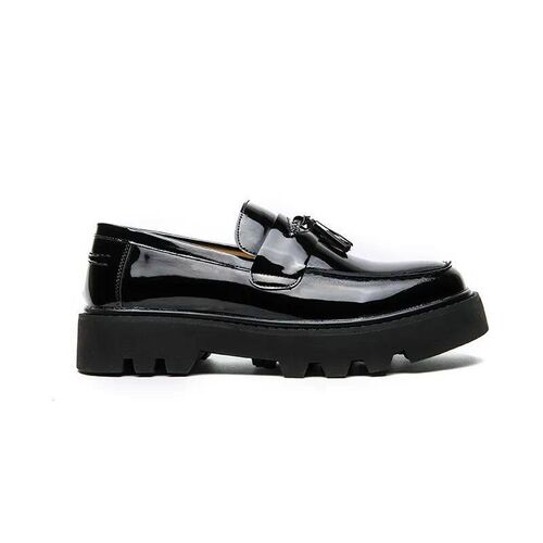 New Black Loafers Men Pu Leather Shoes Breathable Slip-On So