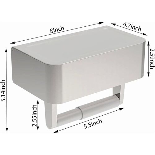 Toilet Paper Holder,Stainless Steel Wall Mount Bathroom Orga
