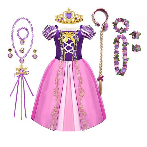 Princess Girl Dress Rapunzel Costume Vestido Luxury Birthday