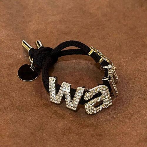 Silver Gothic Letter Metal Hair Ties Hair Rings Girls Punk F