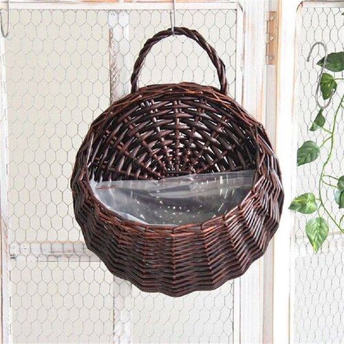 Wall Mounted Handmade Wicker Flower Pot Hanging Woven
