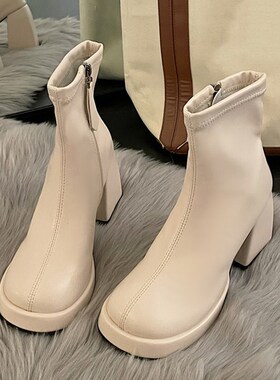 Lucyever Goth Platform High Heel Boots Women Autumn New Pu L