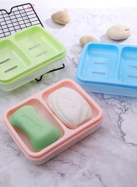Double-layer soap box, dual compartment soap holder, creativ