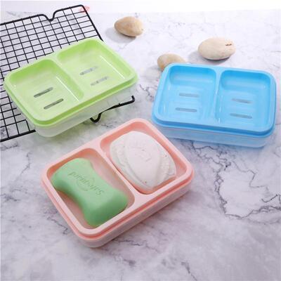 Double-layer soap box, dual compartment soap holder, creativ