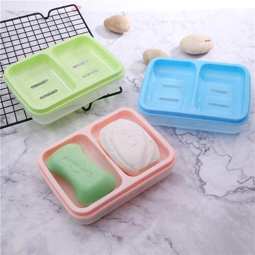Double-layer soap box, dual compartment soap holder, creativ