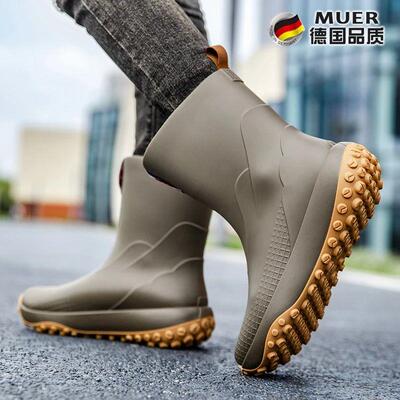 Mens rainboots mid-calf style 2026 new fashion outdoor anti