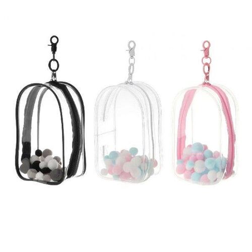Clear Figure Display Bag with Keychain Collectibles Case