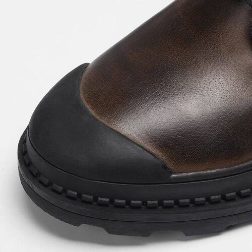 Natural Cow Leather Men Winter Boots Handmade Retro Men Boot