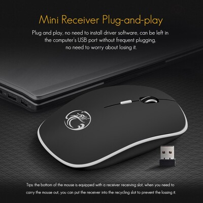 Wireless Mouse Silent Computer Mouse 2.4Ghz DPI Ergonomic