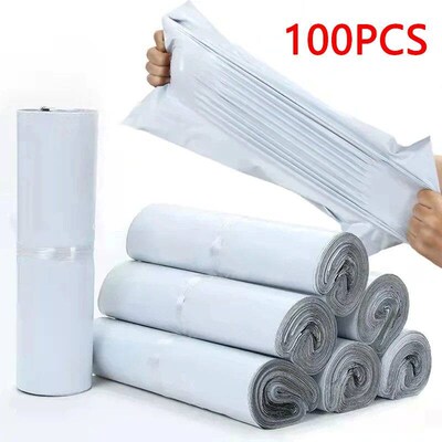 100ps/Lots White Courier Bag Express Envelope Storage Bags M