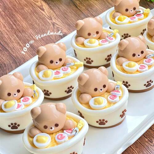 Bear Ramen Squishy Toy, Cute Sticky & Slow Rebound,