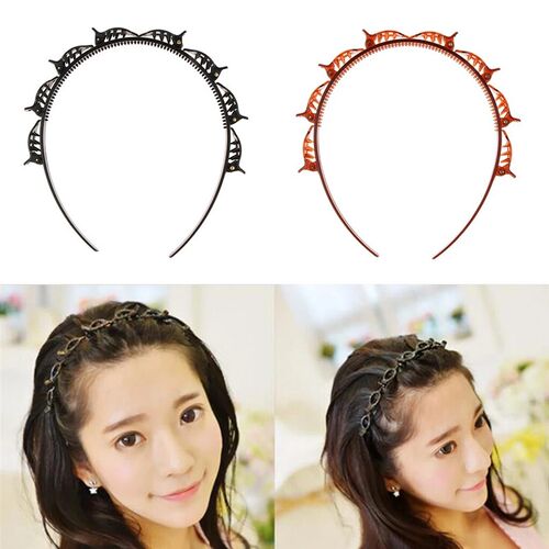 Fashion Double Layer Band Twist Plait Front Hair Clips Hairp