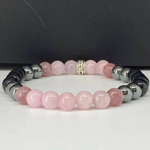 Black Tourmaline, Hematite, Rose Quartz & Lepidolite Bracele