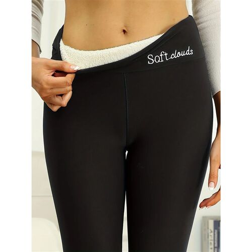 Winter Women Warm Leggings Plush Lined Thermal Pants Thicken