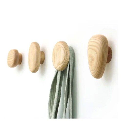 Natural Creative Cobblestone Solid Wood Wall Hangers,