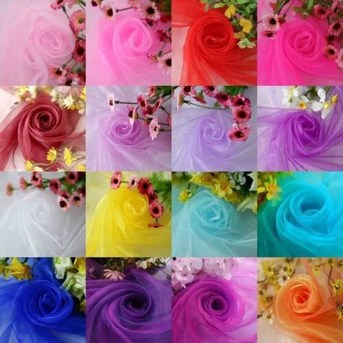 5meter/lot sheer crystal organza tulle roll fabric for weddi