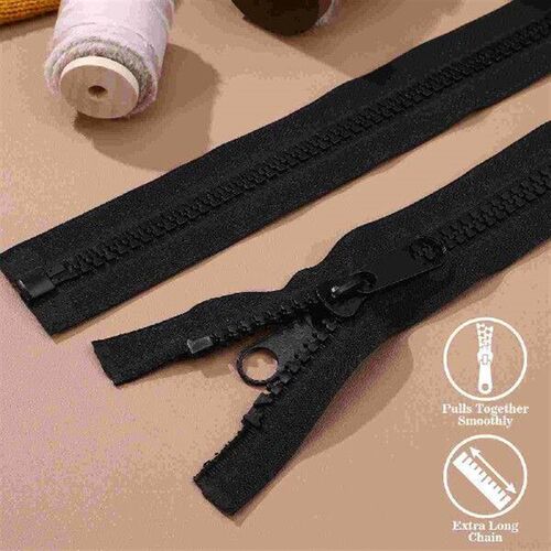 200CM Grey Lengthen Resin Zipper Separable Double Sided