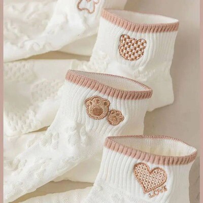5 Pairs Womens Exquisite Summer And Autumn Short Tube Socks