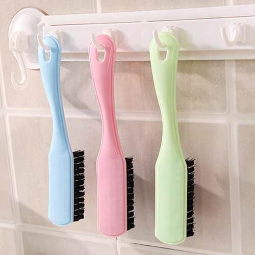 Long Handle Stiff Bristle Shoe Cleaning Brush, Plastic Shoe
