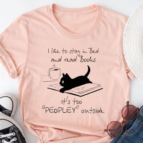 Painting Clothing Women 90s Cute Letter Cat Pet T Clothes Sh