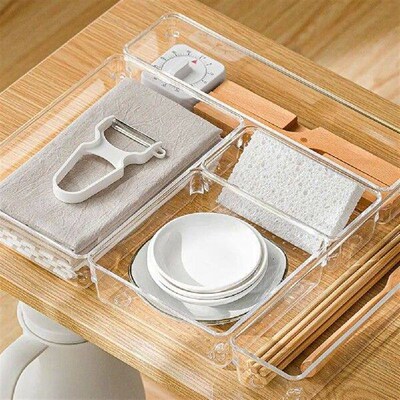 Storage Box Transparent Organizer Box More Compartments for