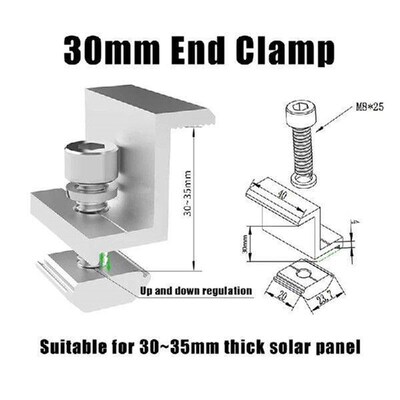 4 Pieces Solar Module Holder End Clamp Kit Solar End Clamp