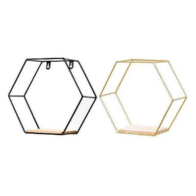 Nordic Hexagonal Iron Stand Small Pot Wall Holder Home