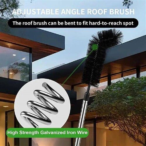 Retractable Roof Cleaning Brush 8PCS Stainless Steel Pipe