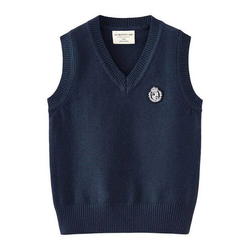 School Uniform Autumn Childrens Vest Sweater Kids Knitted P