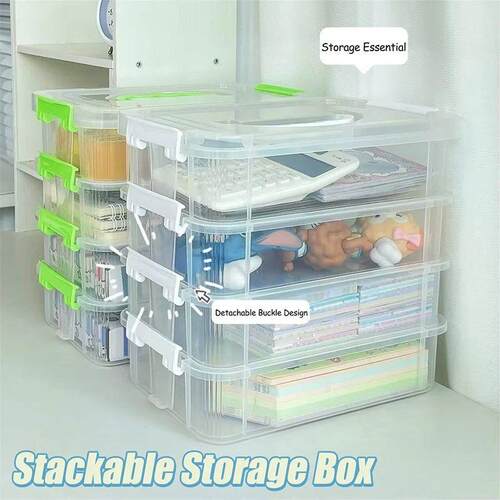 Handheld Multi-Layer Storage Box Transparent Miscellaneous S