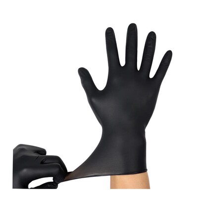 DisXposable nitrile latex gloves rubber black with extra li