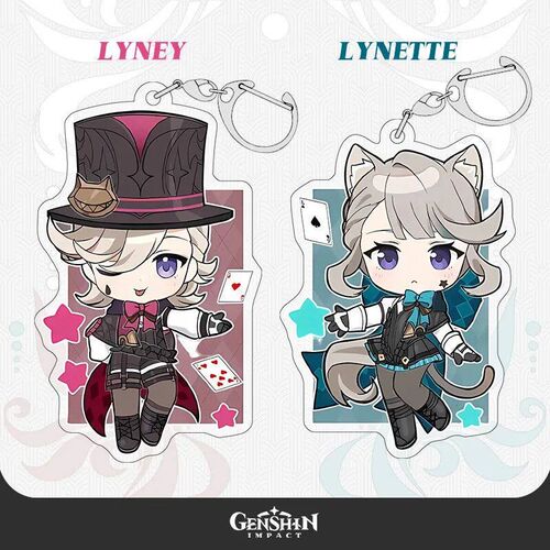 Lyney Lynette Pedant Keychains Game Genshin Impact Magician