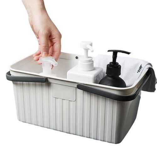 Plastic handheld square bath basket, shower storage basket,